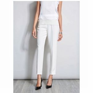*NEW* Elie Tahari Slim Crepe Pant Size 8 Foam White